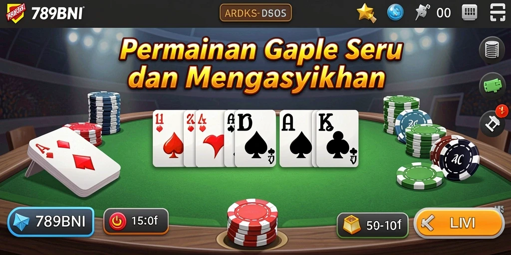 Tampilan gameplay seru dalam permainan Gaple 789BNI.