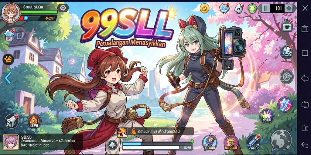 Tampilan gameplay <strong>99SLL</strong> yang penuh aksi dan karakter anime keren.