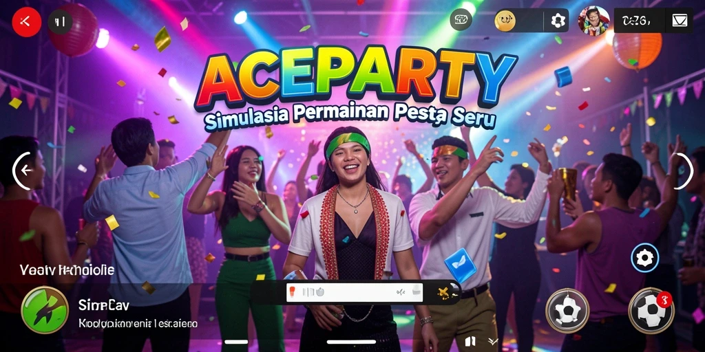 Tampilan gameplay ACEPARTY yang menampilkan keseruan pesta.