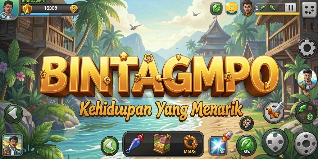 Tampilan gameplay BINTANGMPO menunjukkan interaksi sosial dan pengelolaan karakter.
