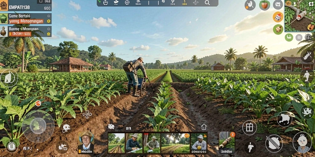 Tangkapan layar dari gameplay <strong>EMPATI138</strong> yang menampilkan aktivitas bertani yang seru.