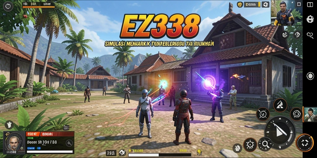 Tangkapan layar utama EZ338 menampilkan gameplay yang menarik dan interaktif dalam simulasi.