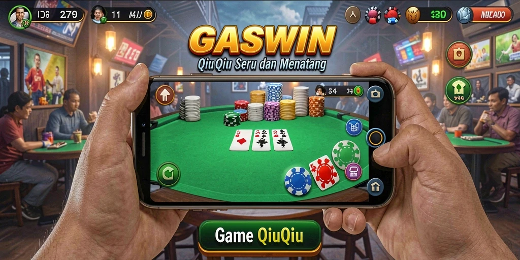 Tampilan seru dari gameplay QiuQiu di GASWIN.
