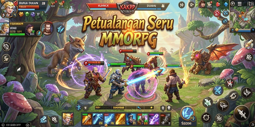 Gameplay seru dan interaktif di dunia KAKRP MMORPG.