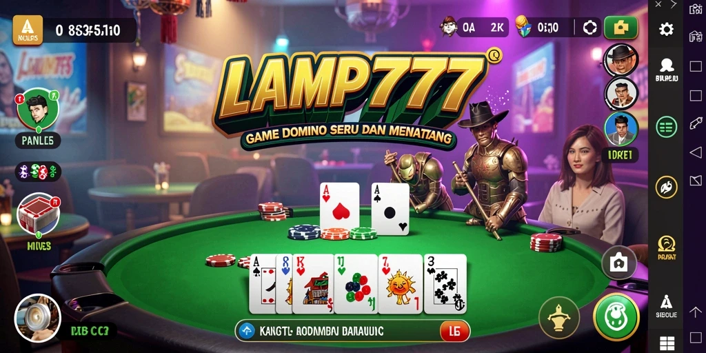 Tampilan gameplay Domino yang seru dan interaktif di LAMPU777.