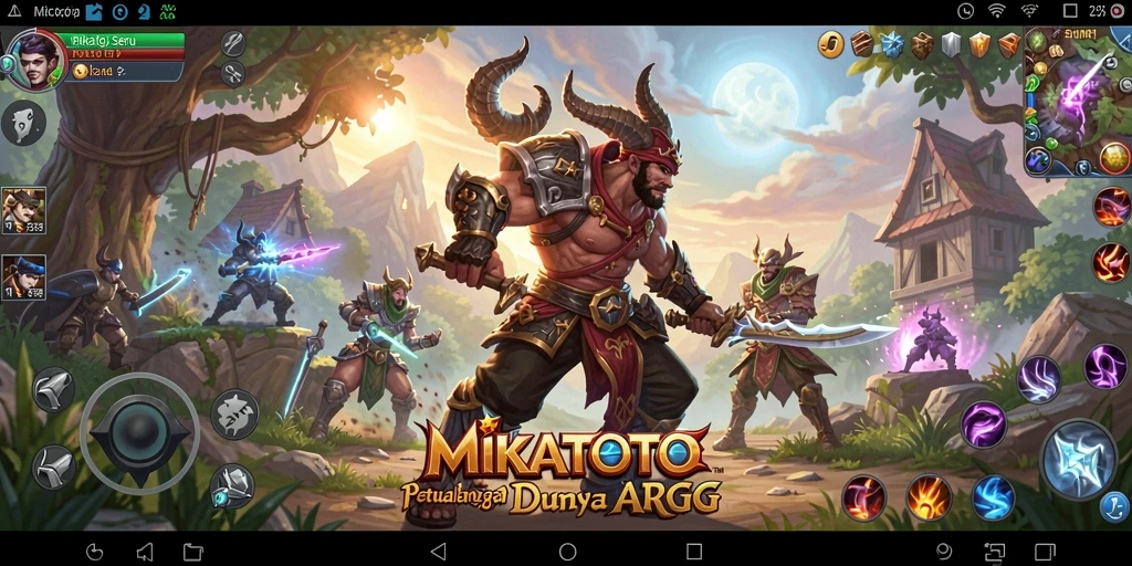 Screenshot gameplay MIKATOTO yang menampakkan pertarungan epik di dunia ARPG.