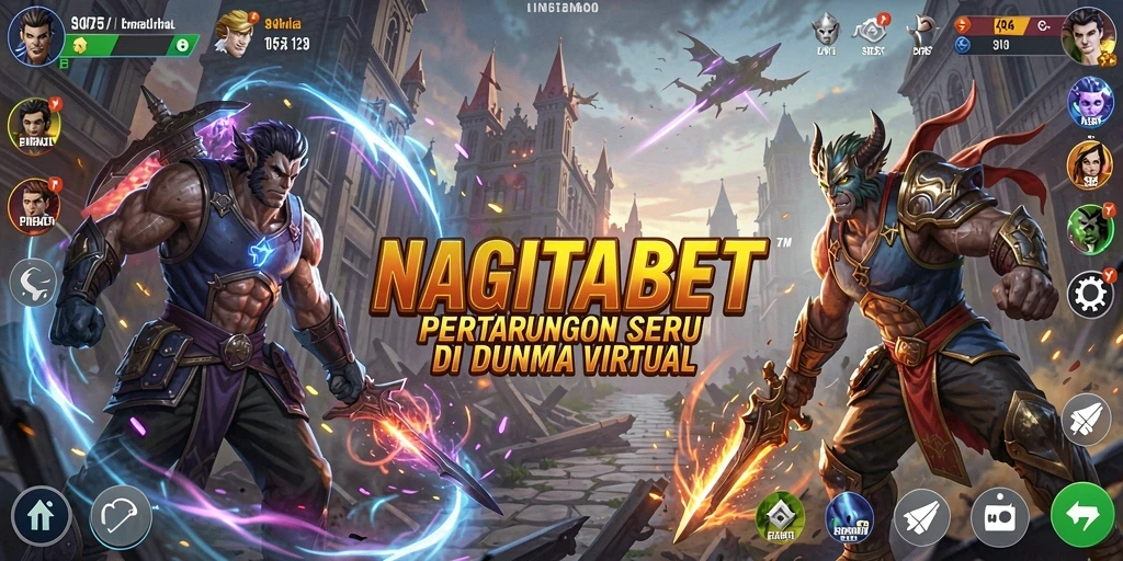 Tampilan gameplay menegangkan dalam NAGITABET saat karakter bertarung.