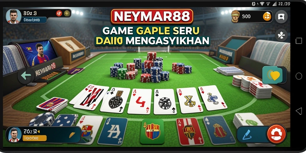 Tampilan gameplay seru aplikasi NEYMAR88 saat bermain Gaple.