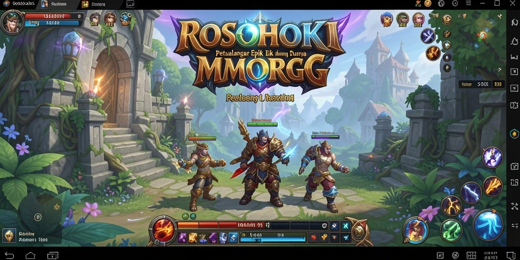 Tampilan gameplay dalam <strong>ROSOHOKI</strong> dengan karakter dan lingkungan yang menawan.