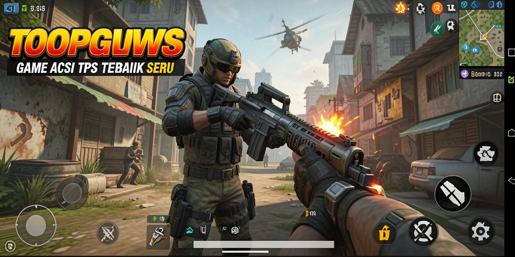 Tampilan gameplay seru TOOPGWS dalam pertempuran intens.