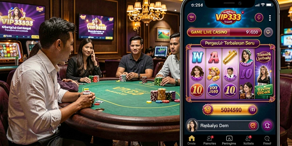 Tampilan permainan Live Casino yang mendebarkan dan profesional.
